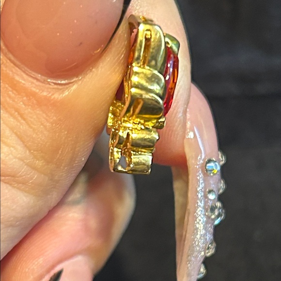 Elegant Gold and ORANGE SAPPHIRE TINA Gemstone pendant - Picture 5 of 7